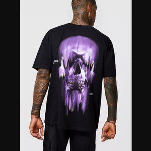 NWT - Boohoo Man - Oversized Skull Back Graphic Tee - Size Large